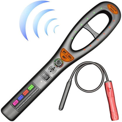 Belro GPS tracker detector device showing digital display and detection sensors for electronic GPS tracking devices.