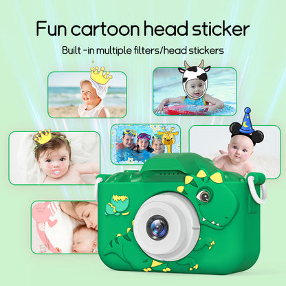 Belro digital children's camera with 32GB memory card, compact electronics device designed for kids to take photos.