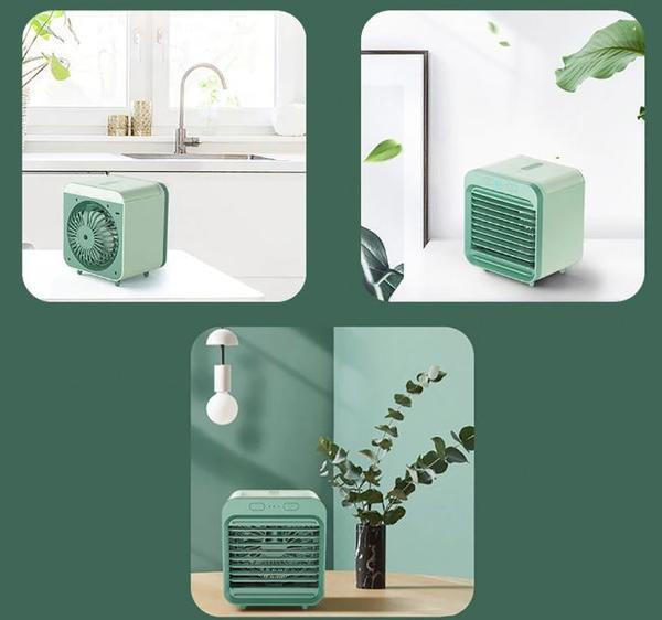 Mini water-cooled air conditioner by Belro for outdoor use, compact design ideal for home and garden cooling.