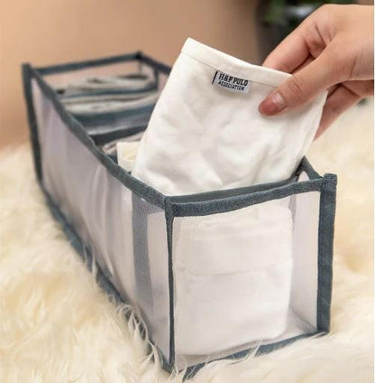 Belro storage boxes for underwear, stackable organizational containers for lingerie and clothing storage.