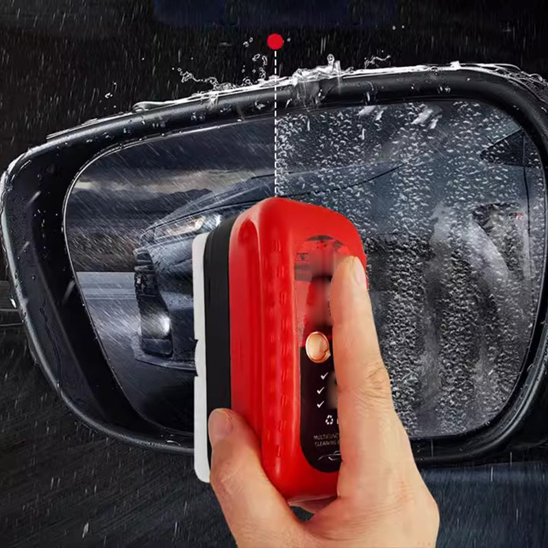 Belro Efficient Car Glass Oil Film Cleaner showing a clean, streak-free car windshield with clear visibility.