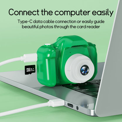Digital children's camera by Belro with 32GB memory card, compact electronic device for kids to take photos and videos.