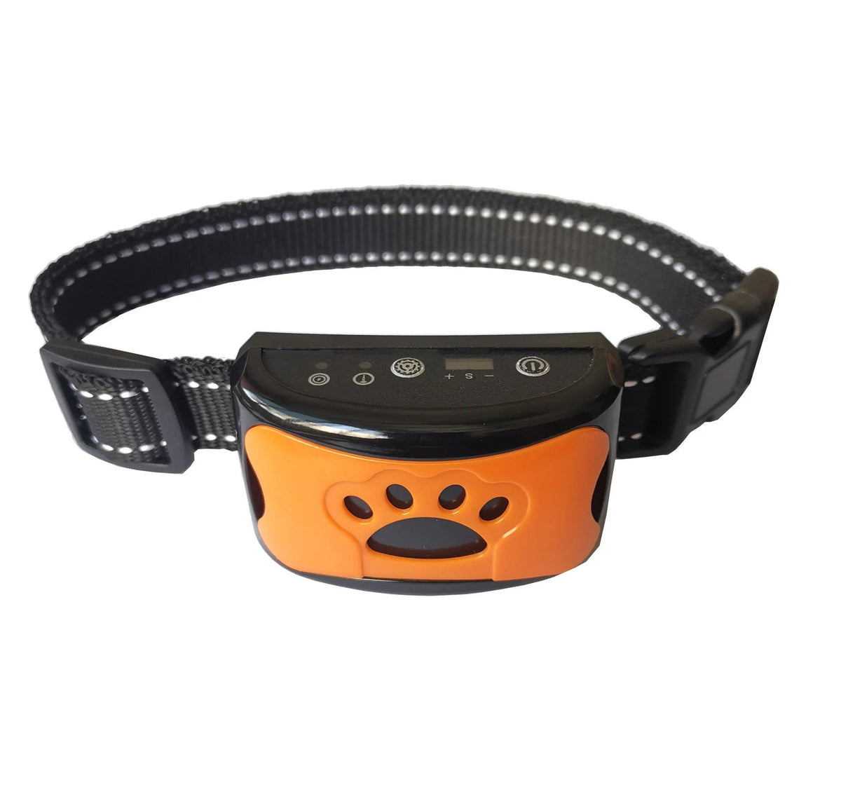 Belro animal-friendly anti-bark dog collar with soft strap and control button, designed for training and humane bark correction.