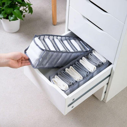 Belro storage boxes for underwear, clear plastic organizing containers for lingerie and clothing storage.