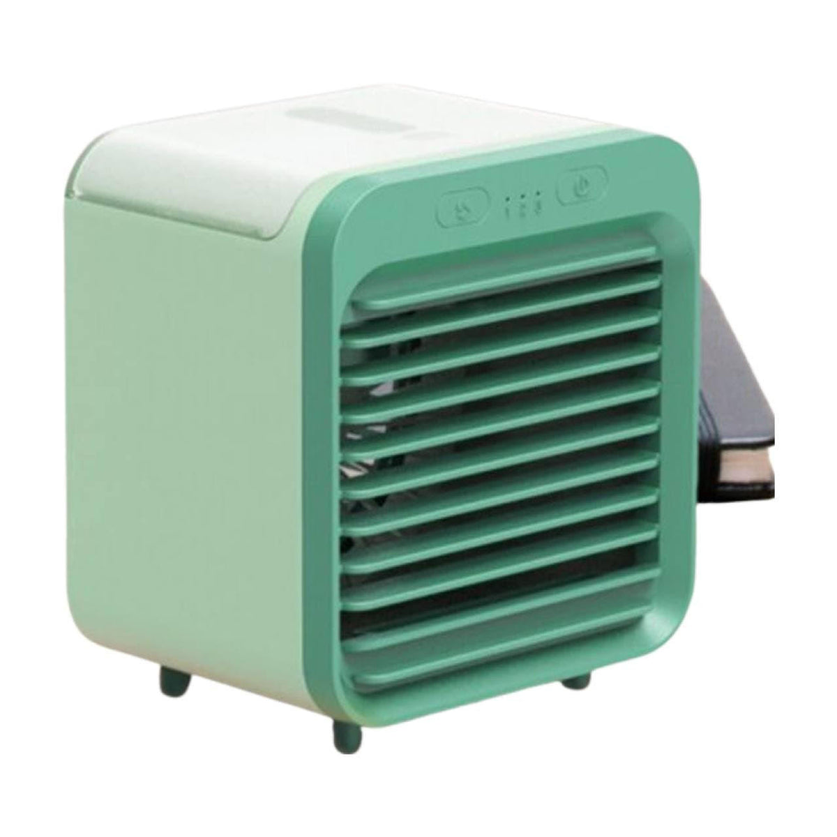 Mini water-cooled air conditioner by Belro for outdoor use, compact unit with cooling vents and water tank, ideal for home and garden.