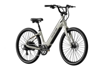Casavibeo Aventon Pace 4 Step Through electric bike with a sleek black frame and step-through design, ready for urban riding.