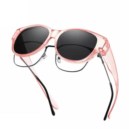 Mivoza fit-over polarized sunglasses with UV protection for glasses wearers, stylish over-glasses design for safe driving and outdoor use.