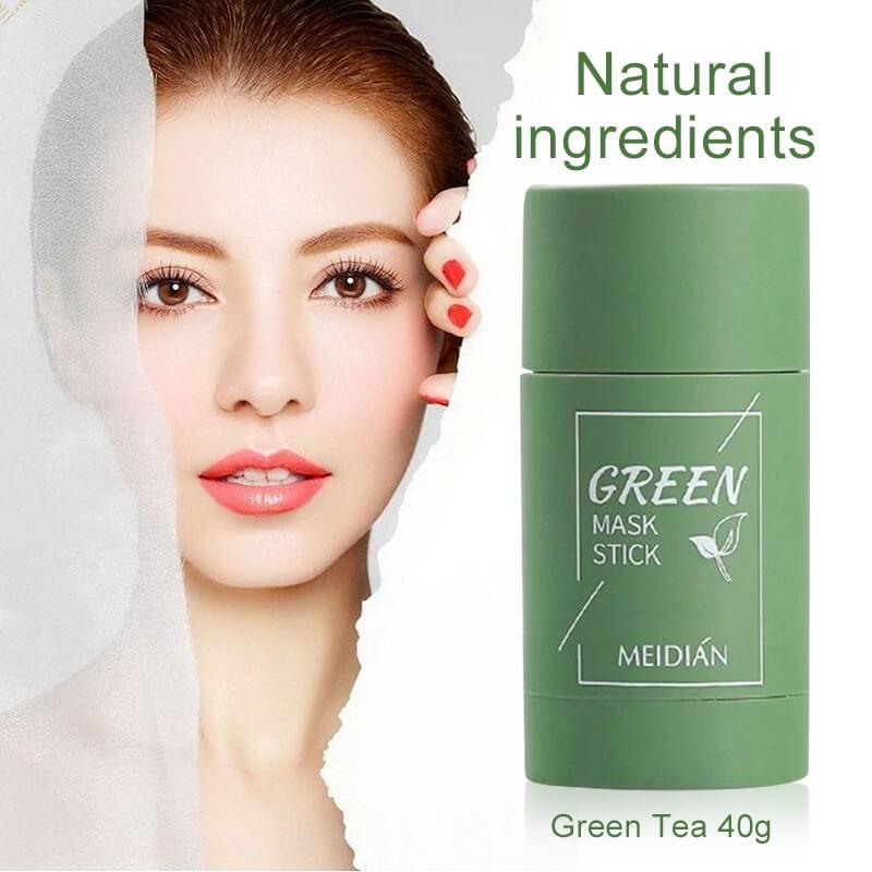Belro Green Tea Clay Deep Cleanse Mask Stick for face, with a sleek stick applicator and natural green tea clay formula.