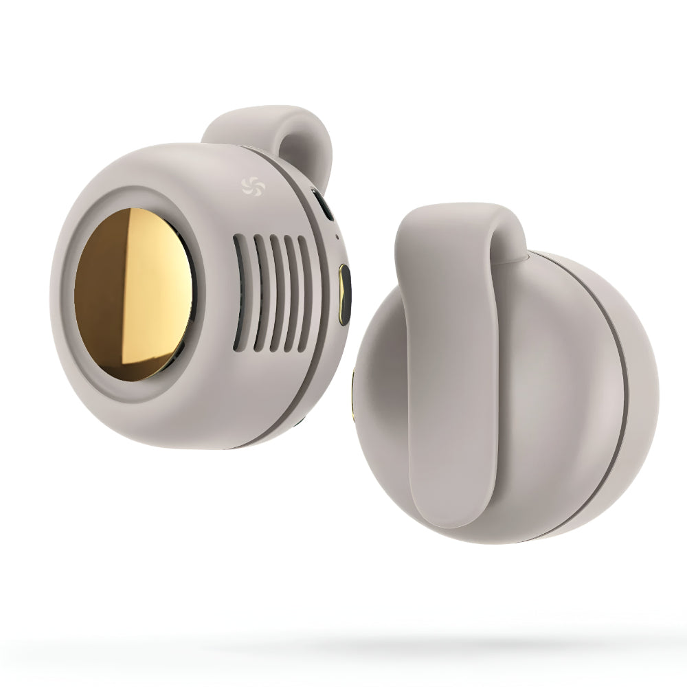 DecorsDeluxe wearable waist clip fan, portable hands-free cooling device for outdoor activities, compact and lightweight electronics accessory.