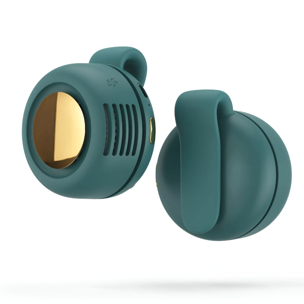 DecorsDeluxe wearable waist clip fan for hands-free cooling, portable electronic accessory ideal for outdoor activities.
