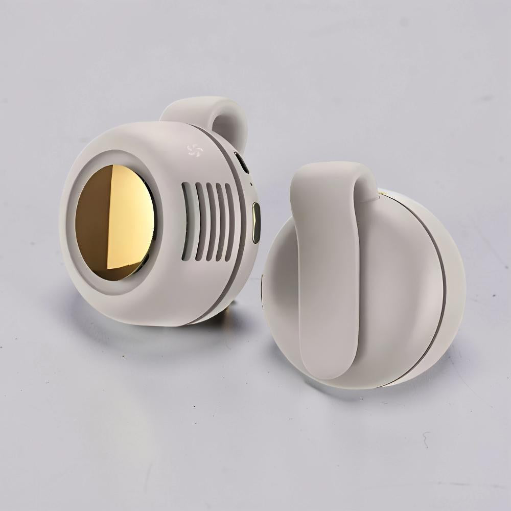 DecorsDeluxe portable handheld mini fan with USB recharge, featuring emergency cooling mode, compact electronics accessory.