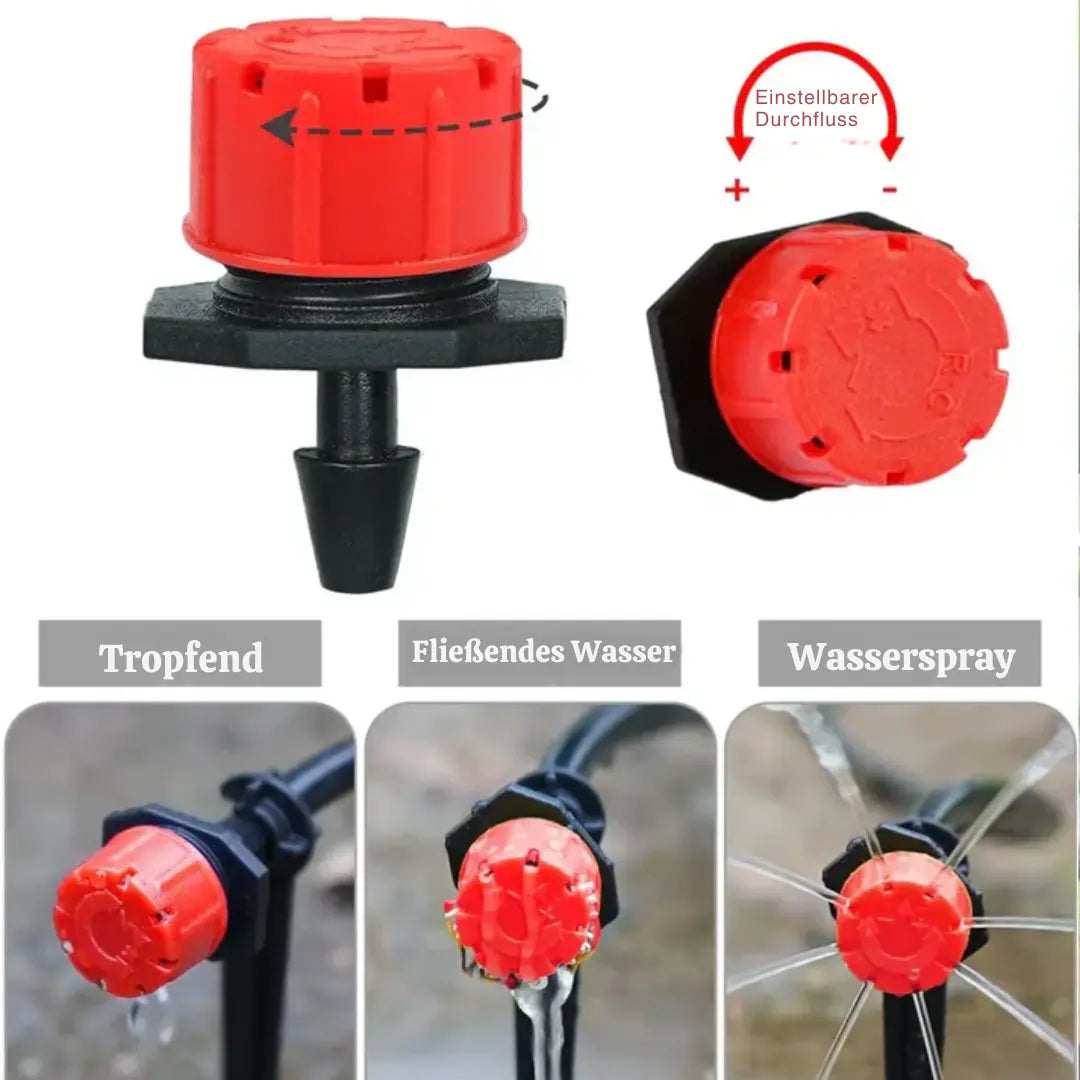 Mivoza drip irrigation drippers set with adjustable emitters for precise, efficient garden watering, outdoor irrigation accessories.