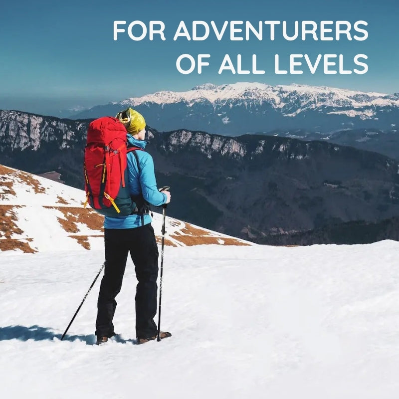Belro premium automatic retractable hiking stick with ergonomic handle and adjustable length, designed for outdoor hiking adventures.
