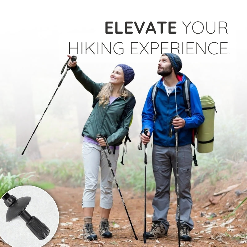 Belro premium automatic retractable hiking stick with adjustable length and ergonomic handle for outdoor hiking activities.