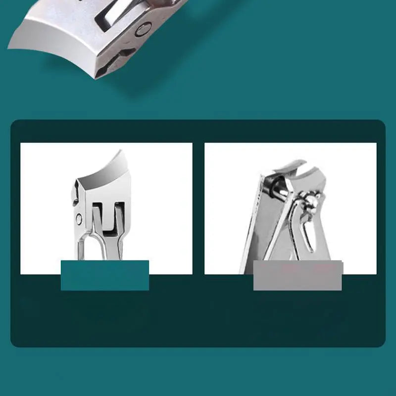 Mivoza heavy-duty nail clipper with wide handle and splash guard for thick nails, designed for easy and safe nail trimming.