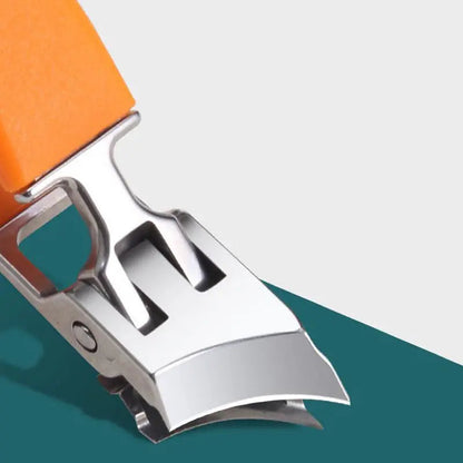 Mivoza heavy-duty nail clipper with wide handle and splash guard for thick nails, designed for easy, precise nail trimming.