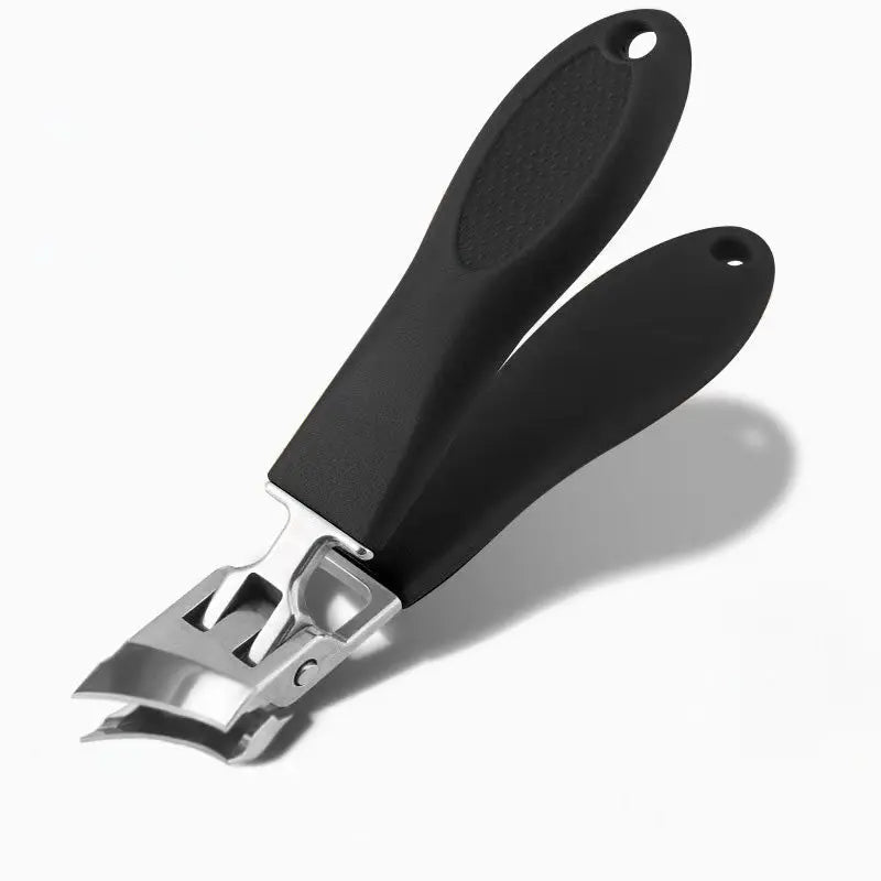 Mivoza heavy-duty nail clipper with wide handle and splash guard for thick nails, designed for easy, precise nail trimming.