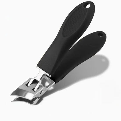 Mivoza heavy-duty nail clipper with wide handle and splash guard for thick nails, designed for easy, precise nail trimming.