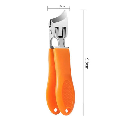 Mivoza heavy-duty nail clipper with wide handle and splash guard for thick nails, designed for easy, precise nail trimming.