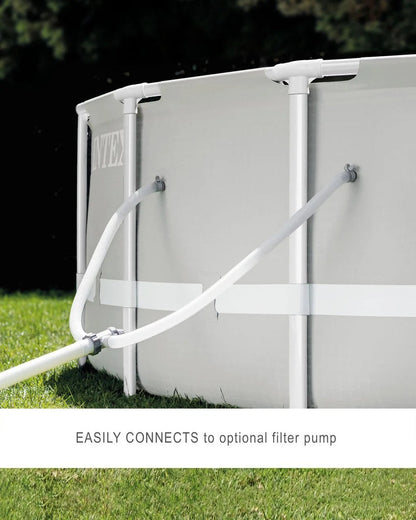 Casavibeo Prism Frame 14ft x 42in above ground round pool set with dual outlet filter system and sturdy metal frame.