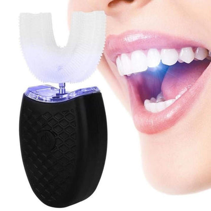 Belro U-Shaped Electric Ultrasonic Toothbrush showing the ergonomic handle and U-shaped brush head for effective cleaning.