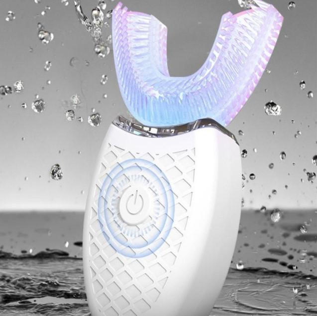 Belro U-Shaped Electric Ultrasonic Toothbrush with ergonomic handle and silicone bristles, designed for effective dental cleaning.