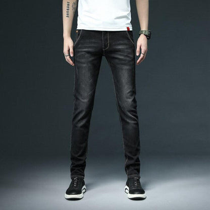 Slim denim jeans by Belro, featuring a close-up of the dark wash fabric and fitted style, perfect for casual wear.