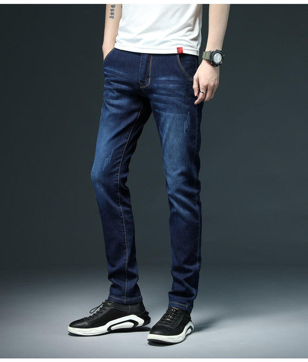 Slim denim jeans by Belro featuring a fitted cut, classic blue wash, and five-pocket styling for casual everyday wear.
