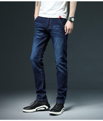 Slim denim jeans by Belro featuring a fitted cut, classic blue wash, and five-pocket styling for casual everyday wear.