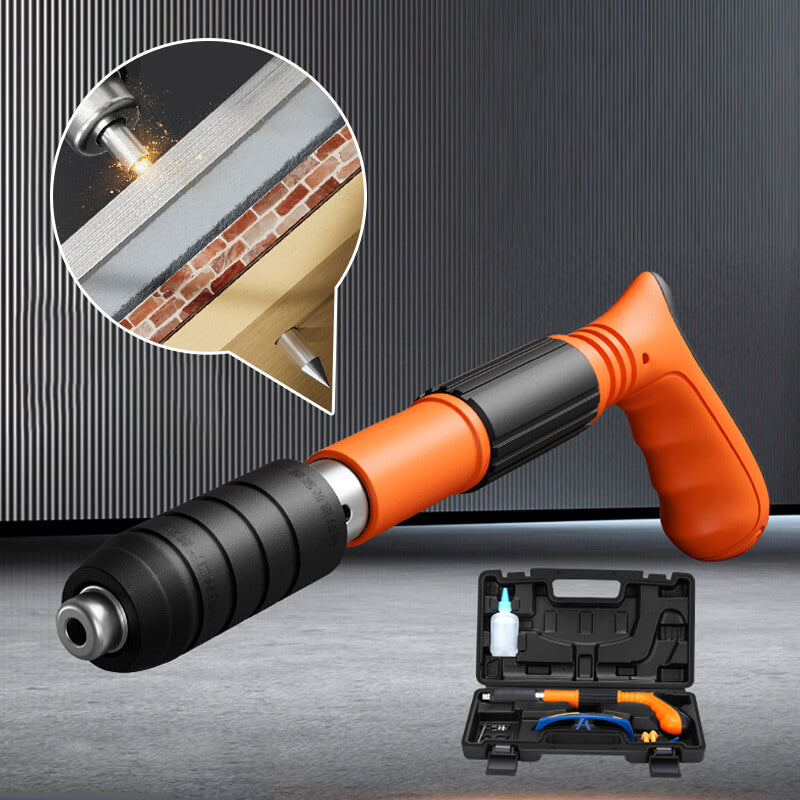 Belro concrete nail gun showing a professional tool with a metal body and trigger, designed for fastening nails into concrete surfaces.