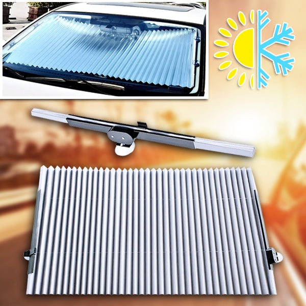 Belro car sunshade for front and side windows, providing UV protection and privacy, shown installed on vehicle windows.