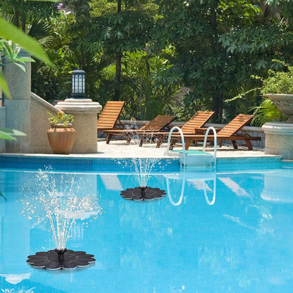 Flower-shaped water fountain from Belro with flowing water, designed for ponds and pools, ideal for garden decor.