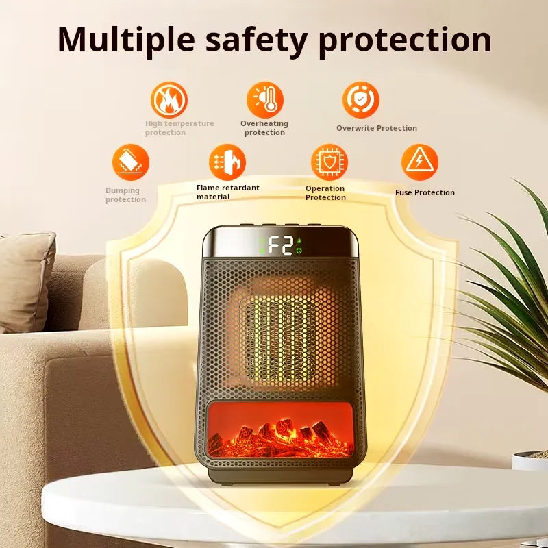 Belro energy-efficient electric heater with sleek design, showing fast heating elements and digital control panel.