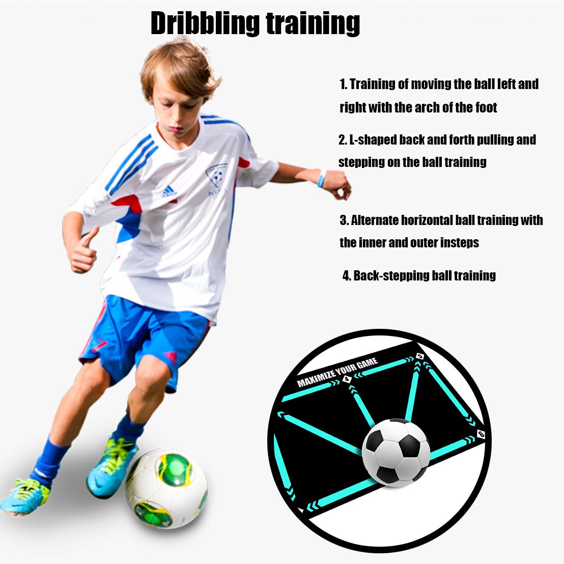 Belro soccer training mat for all skill levels, outdoor sports and fitness, durable and versatile for soccer practice.