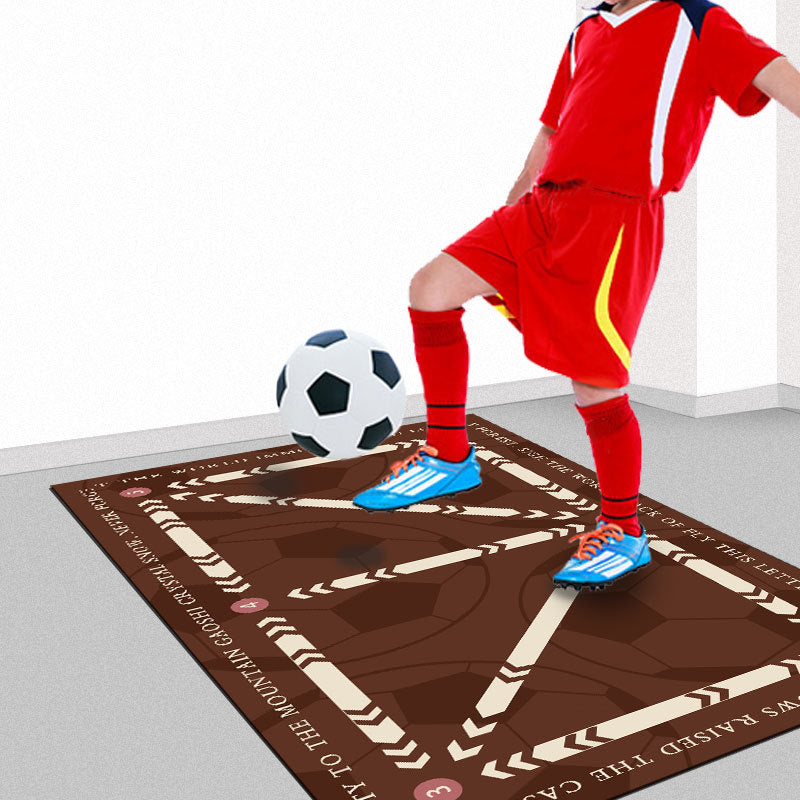 Belro soccer training mat on grass, designed for all skill levels, with colorful markings for drills and practice.