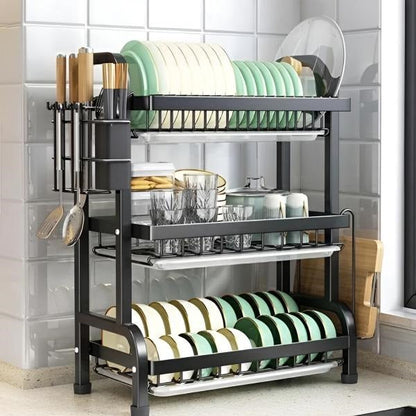 Belro multi-level dish rack for kitchen and dining, featuring multiple tiers for drying dishes and utensils.