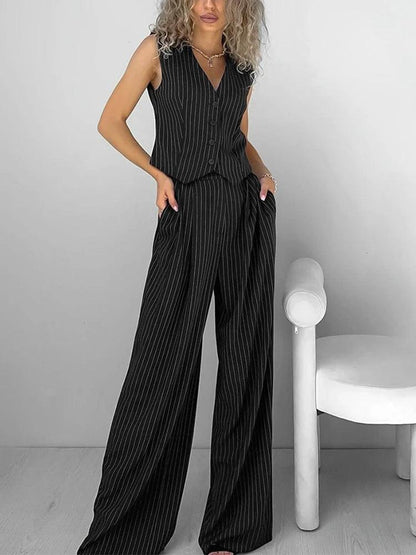Belro striped pants and vest set for children, featuring colorful vertical stripes and a matching sleeveless vest.