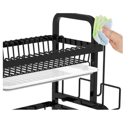 Belro multi-level dish rack for kitchen, with multiple tiers for drying dishes, utensils, and cookware.