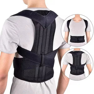 Belro adjustable posture corrector suspender worn over clothing, designed to improve back posture and support shoulders.