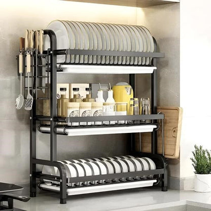 Belro multi-level dish rack for kitchen and dining, featuring multiple tiers for drying dishes and utensils.