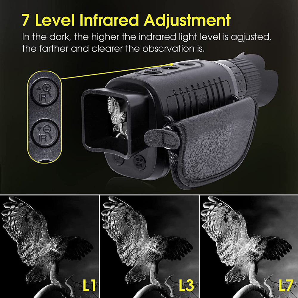 Belro night vision monocular with digital display, compact electronic camera for low-light observation and outdoor use