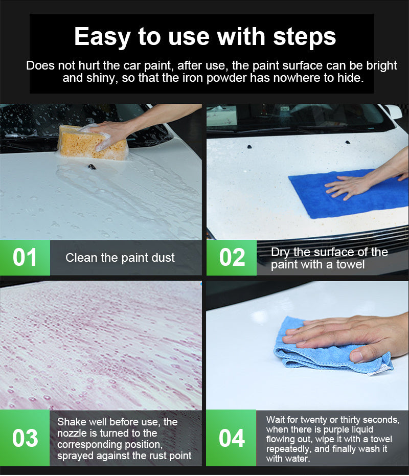 Belro rust remover for cars, a cleaning solution in a spray bottle, designed to remove rust and corrosion from vehicle surfaces.