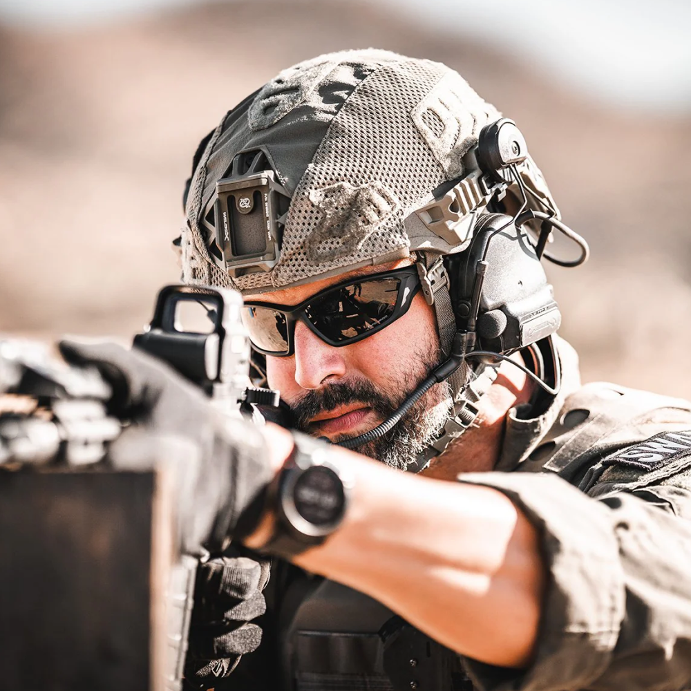 BowLift polarized military sunglasses with UV400 protection, suitable for fishing and outdoor sports, featuring a rectangular frame.