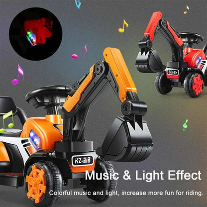 Belro remote control toy excavator truck, ride-on construction vehicle with realistic details and sturdy design for kids' play.