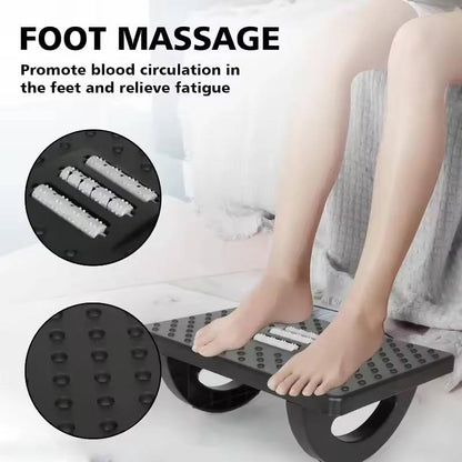 Belro under desk foot rest, ergonomic accessories for comfort, shown with textured surface and adjustable height for office use