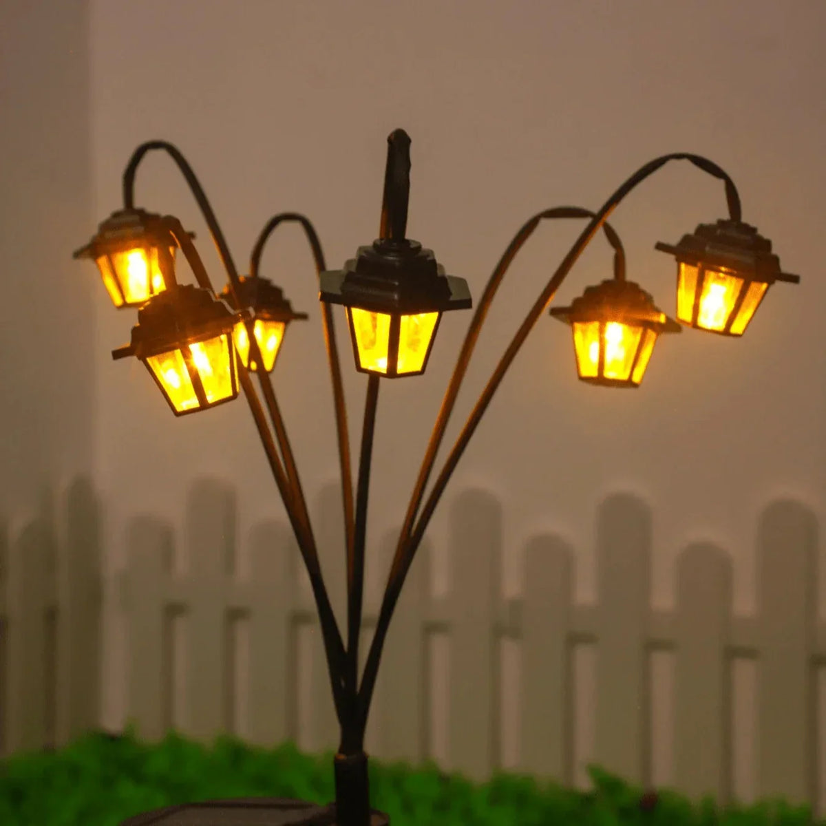 Mivoza Retro Solar Garden Lantern with 6 LED lights, waterproof IP44, ideal for outdoor decorative lighting in gardens and pathways.