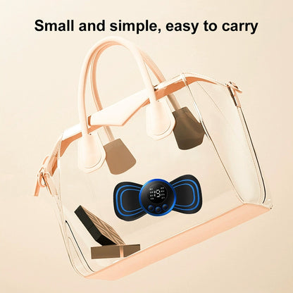 Belro electric EMS neck massager with adjustable straps and control buttons, designed for personal pain relief and relaxation.