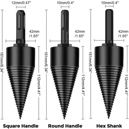 Belro Shank Firewood Drill Bit designed for use with any drill, showcasing a sturdy metal shank and sharp cutting edge for efficient wood drilling.