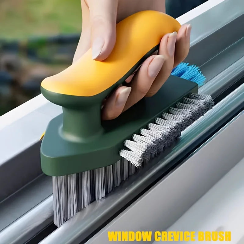 Mivoza grout cleaning brush set of 2 with 4-in-1 scrubbers for tiles and glass cleaning, featuring durable bristles and ergonomic handles.