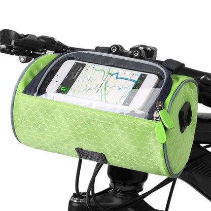 Belro bicycle bag with touchscreen pocket, riding gear and luggage bag for cycling, black, durable and weather-resistant.